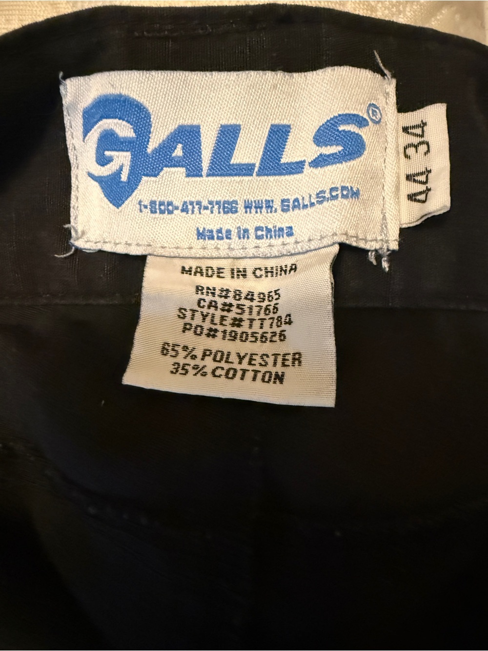 Men's Black BDU Uniform Pants -by Galls 44x34